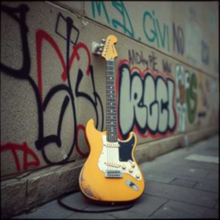 guitar on grafitti.