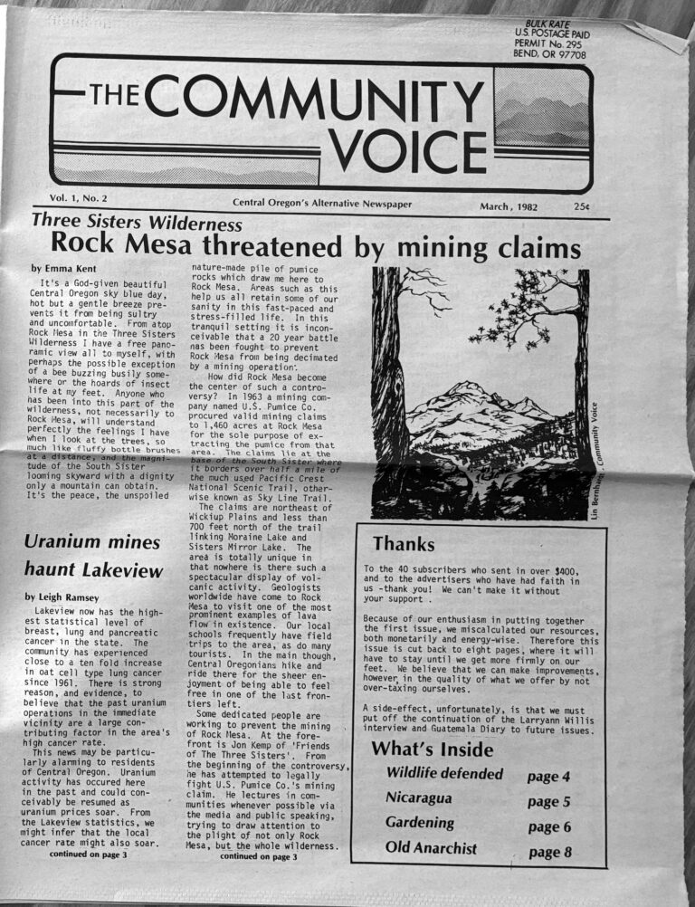 Community Voice Vol 1, Issue 2, Page 1