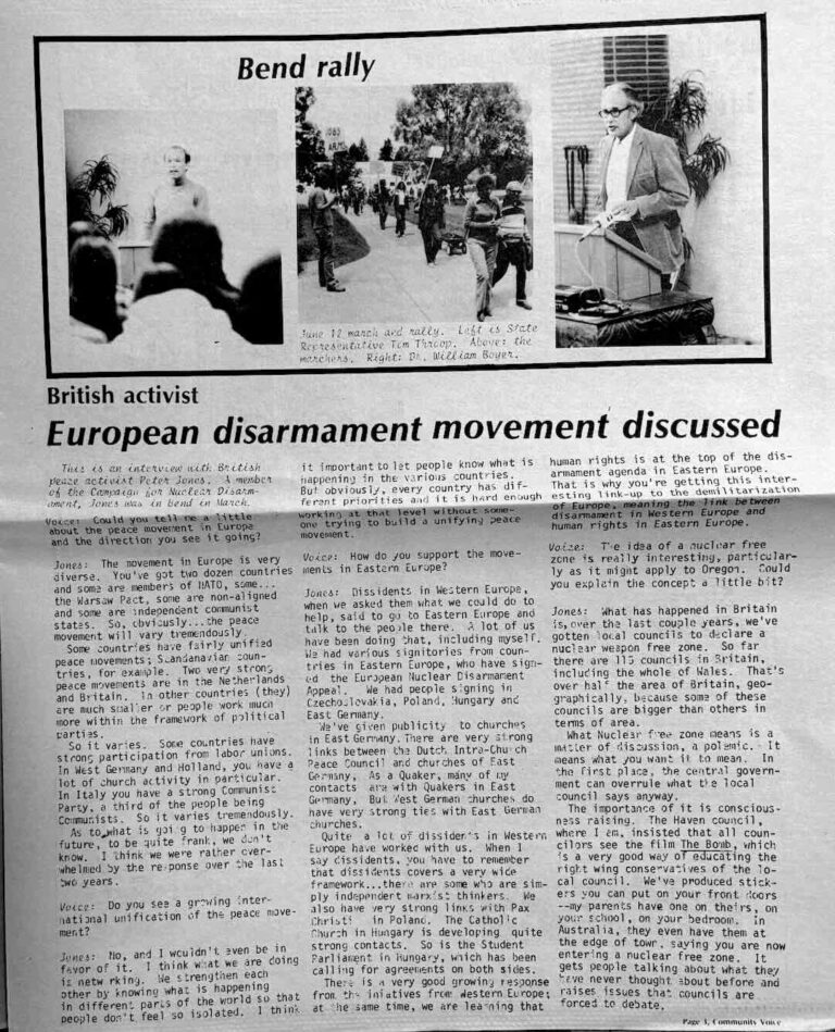 Community Voice, Vol 1, Issue 5, Page 3. June-July 1983