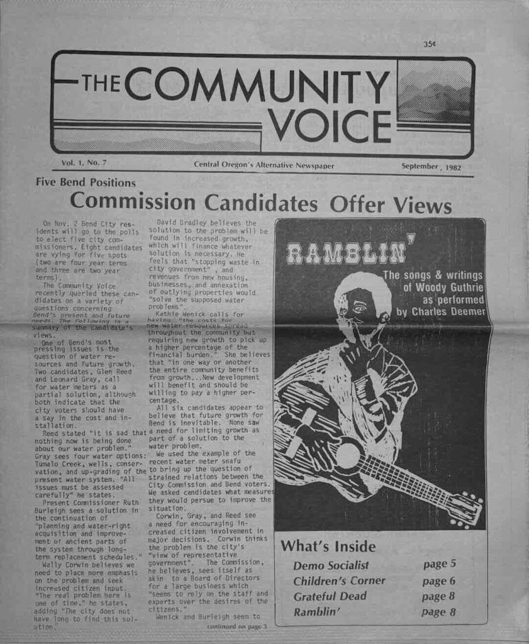Community Voice, Vol 1, Issue 6, page 1