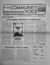 Community Voice, Vol 1, Issue 08, page 01