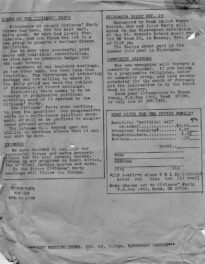 Page 2 of a Citizens Party newsletter, 1981.
