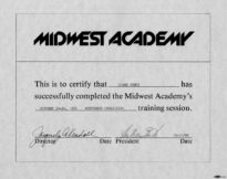Midwest Academy Certificate 1985