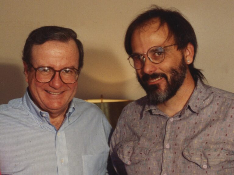 Photo of Bill Moyer with Duane Poncy.